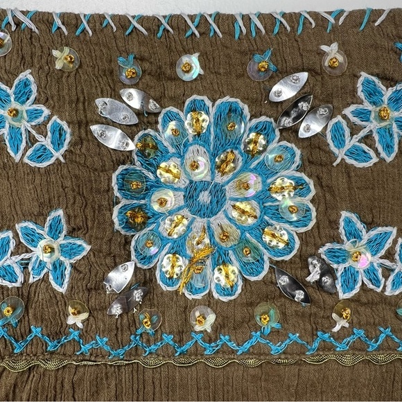 Free People Y2K Embroidered Mirror-Work Boho Skirt – Size 0 - Picture 3 of 8